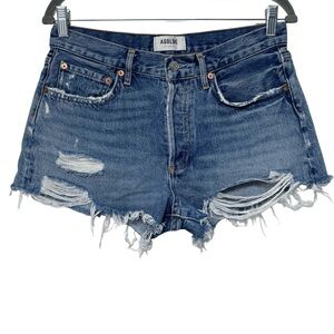 {Agolde} "Parker Vintage Cut Off Short in Swapmeet" Micro Mini Frayed Distressed